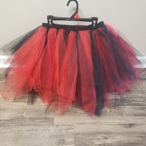 Women's Layered Red and Black Tutu Skirt Size Small.